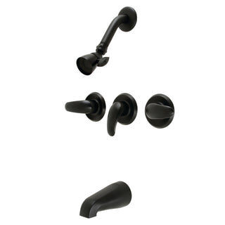 Tub and Shower Faucet, Tulare, Triple Handle in Matte Black