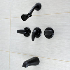 Tub and Shower Faucet, Tulare, Triple Handle in Matte Black