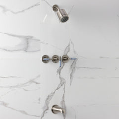 Tub and Shower Faucet, Verona, Triple Handle in Brushed Nickel