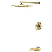 Tub and Shower Faucet, Victorian, Pressure Balanced in Brushed Brass