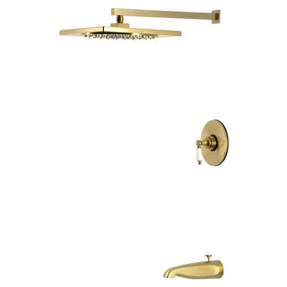 Tub and Shower Faucet, Victorian, Pressure Balanced in Brushed Brass