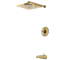 Tub and Shower Faucet, Victorian, Pressure Balanced in Brushed Brass