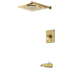 Tub and Shower Faucet, Victorian, Pressure Balanced in Brushed Brass