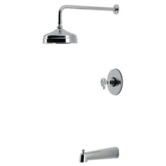 Tub and Shower Faucet, Wendell, Pressure Balanced with Knurled Handle in Polished Chrome