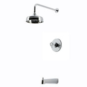 Tub and Shower Faucet, Wendell, Pressure Balanced with Knurled Handle in Polished Chrome