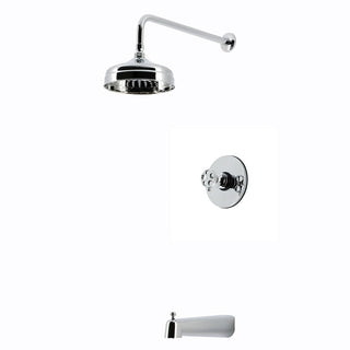 Tub and Shower Faucet, Wendell, Pressure Balanced with Knurled Handle in Polished Chrome