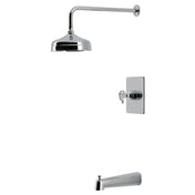 Tub and Shower Faucet, Wendell, Pressure Balanced with Knurled Handle in Polished Chrome
