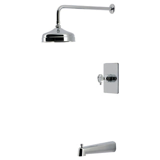 Tub and Shower Faucet, Wendell, Pressure Balanced with Knurled Handle in Polished Chrome
