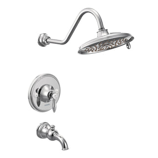 Tub and Shower Faucet, Weymouth, Single Handle, Rain Shower Head, Chrome