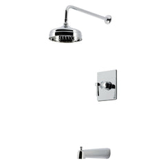 Tub and Shower Faucet with Pressure Balanced Valve in Polished Chrome