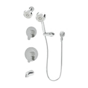 Tub and Shower Trim Kit, Identity, Dual Shower Head, Brass, Polished Chrome
