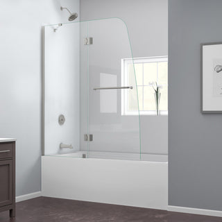 Tub Door, Aqua, Hinged Semi-Frameless, 48 in. W x 58 in. H, Chrome