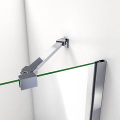 Tub Door, Aqua, Hinged Semi-Frameless, 48 in. W x 58 in. H, Chrome