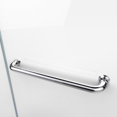 Tub Door, Aqua, Hinged Semi-Frameless, 48 in. W x 58 in. H, Chrome