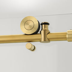 Tub Door, Frameless, Single Added Door, 60 in. W x 58 in. H, Brushed Gold