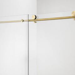 Tub Door, Frameless, Single Added Door, 60 in. W x 58 in. H, Brushed Gold
