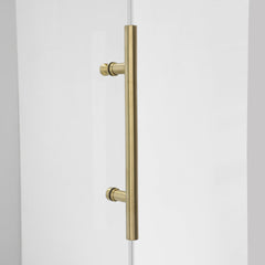 Tub Door, Frameless, Single Added Door, 60 in. W x 58 in. H, Brushed Gold