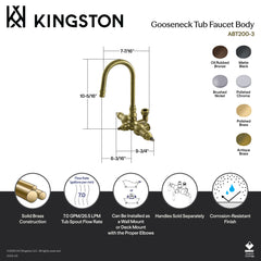 Tub Faucet Body, Heirloom, Gooseneck in Oil Rubbed Bronze
