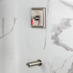 Tub Faucet, Kaiser, Single Handle Pressure Balanced in Brushed Nickel