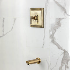 Tub Faucet, Manhattan, Single Handle Pressure Balanced in Antique Brass