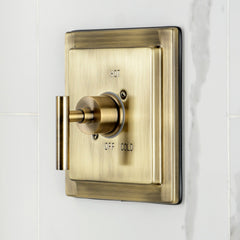 Tub Faucet, Manhattan, Single Handle Pressure Balanced in Antique Brass