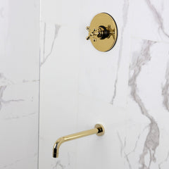 Tub Faucet, Restoration, Single Handle in Polished Brass