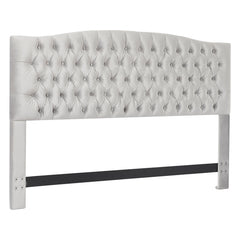 Tufted Headboard, King Size, Gray Velvet with Wood Frame