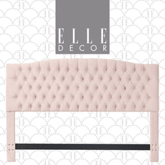 Tufted Headboard, King Size, Gray Velvet with Wood Frame