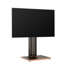TV Floor Mount, Height Adjustable, Swivel, Beech Wood and Metal, Fits 43-78 Inch TVs