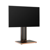 TV Floor Mount, Height Adjustable, Swivel, Beech Wood and Metal, Fits 43-78 Inch TVs