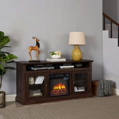 TV Media Stand for Up to 65-Inch TVs, Brown MDF
