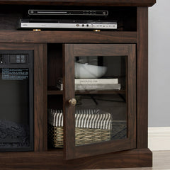 TV Media Stand for Up to 65-Inch TVs, Brown MDF