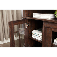 TV Media Stand for Up to 65-Inch TVs, Brown MDF
