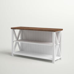 TV Stand, 52 in Wide, Solid Pine in White