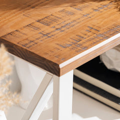 TV Stand, 52 in Wide, Solid Pine in White
