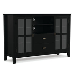 TV Stand, 53 Inch Wide, Solid Wood, Adjustable Height