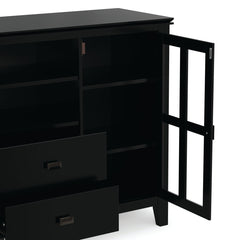 TV Stand, 53 Inch Wide, Solid Wood, Adjustable Height