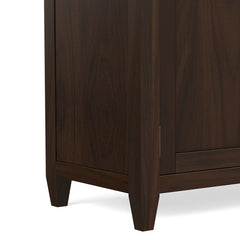 TV Stand, 54 in Wide, Solid Wood in Dark Tobacco Brown