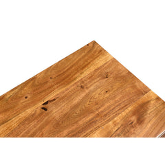 TV Stand, 55 in Wide, Solid Acacia Wood in Natural Finish