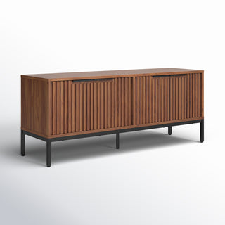 TV Stand, 60.8 in Wide with Walnut Finish
