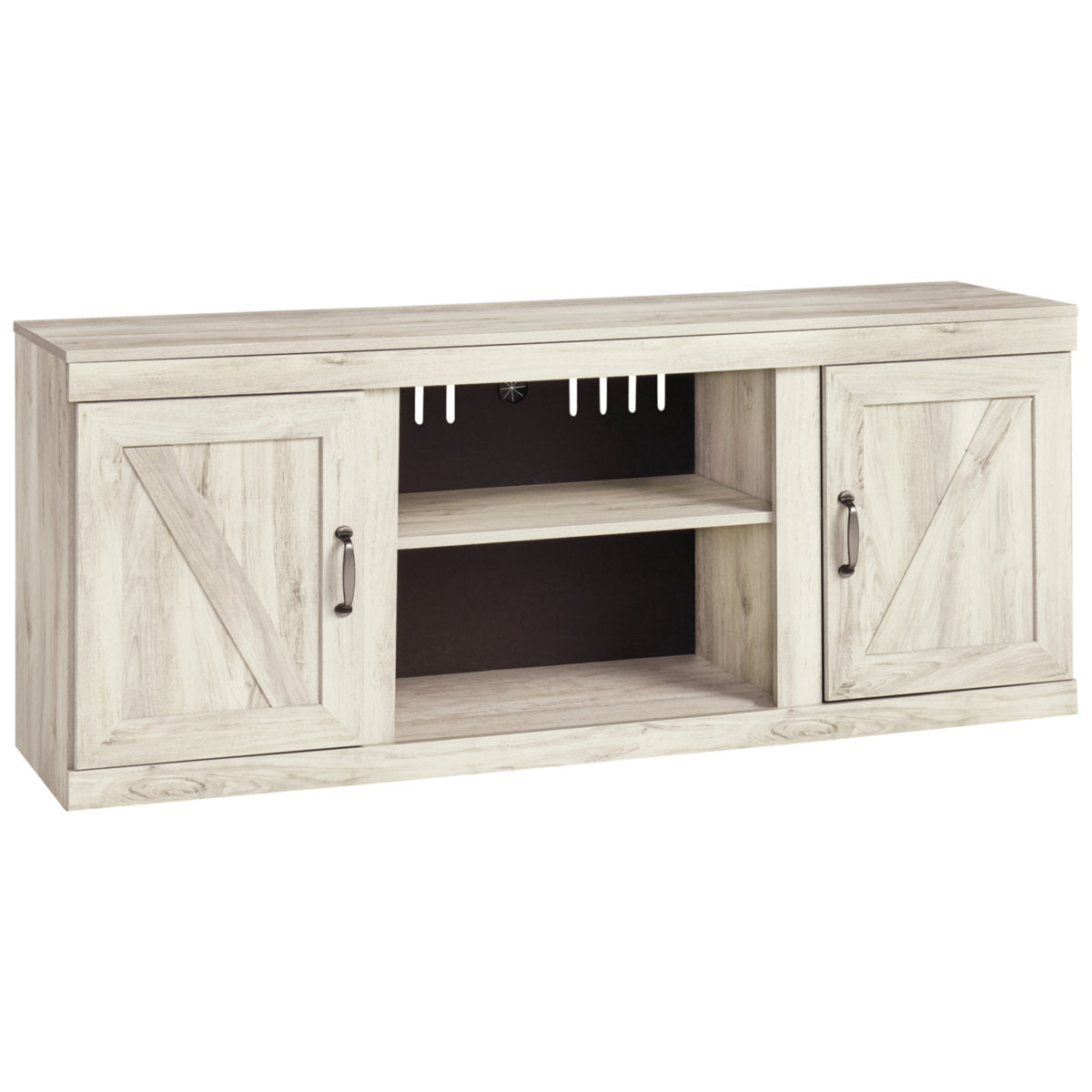 TV Stand, 60 In Wide, Manufactured Wood with Barn Doors