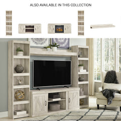 TV Stand, 60 In Wide, Manufactured Wood with Barn Doors