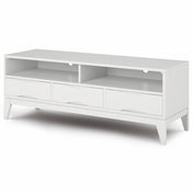 TV Stand, 60 in Wide, Solid Wood with 3 Drawers