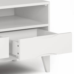 TV Stand, 60 in Wide, Solid Wood with 3 Drawers