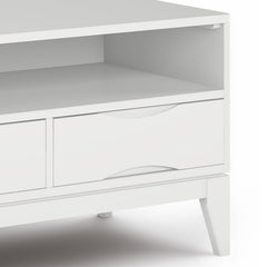 TV Stand, 60 in Wide, Solid Wood with 3 Drawers