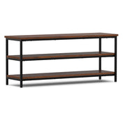 TV Stand, 60-Inch Solid Mango Wood with Dark Cognac Brown Finish