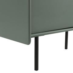 TV Stand, 60 Inch Wide, Green with Two Cabinets and One Drawer