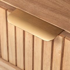 TV Stand, 63 in, Light Oak with Fluted Wood Detailing
