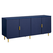 TV Stand, 64.8 Inch, Fluted Engineered Wood with Four Cabinet Doors
