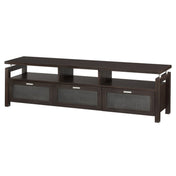 TV Stand, 70.9 in Wide, Espresso Finish with Checkered Acrylic Doors